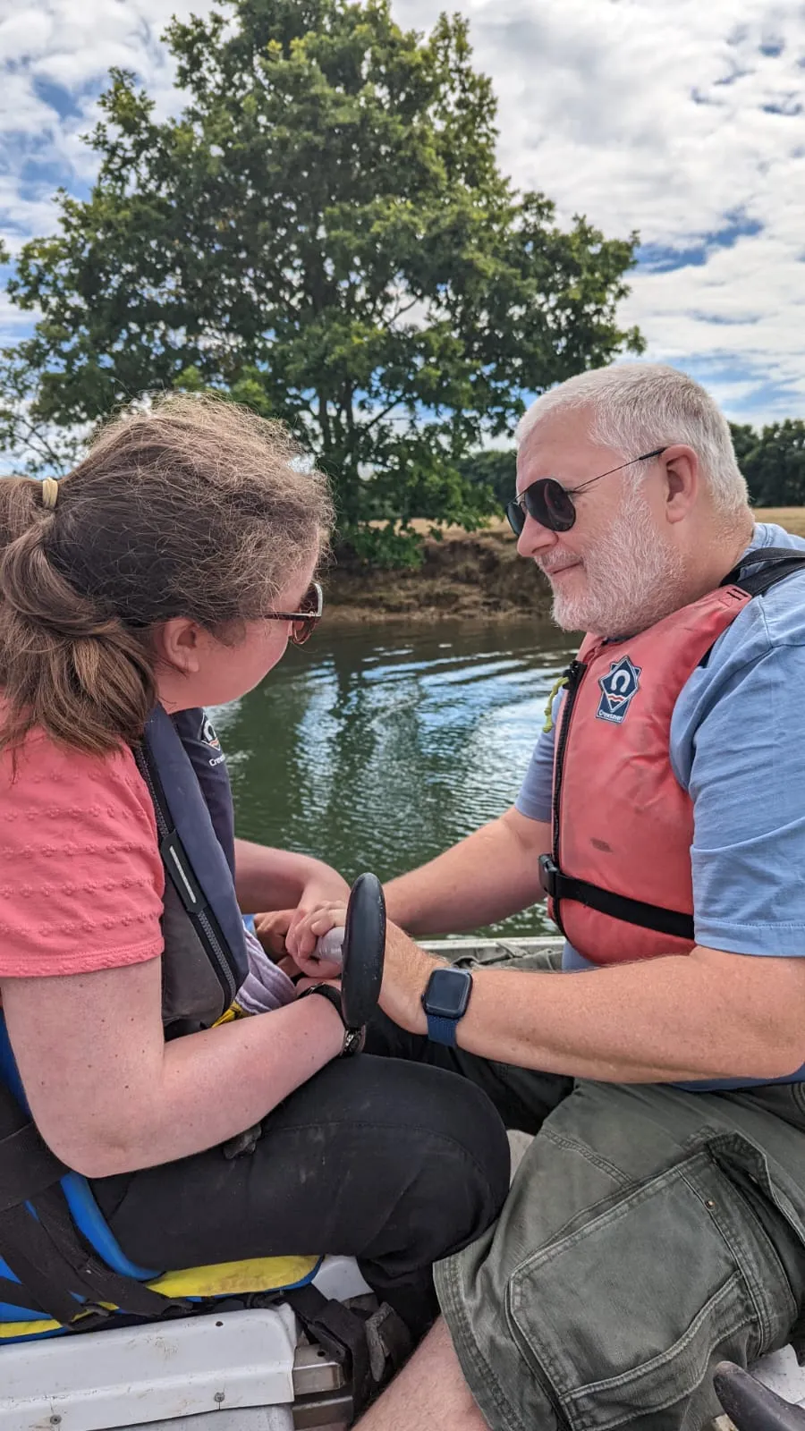 Andrew and his daughter Sophie canoeing together