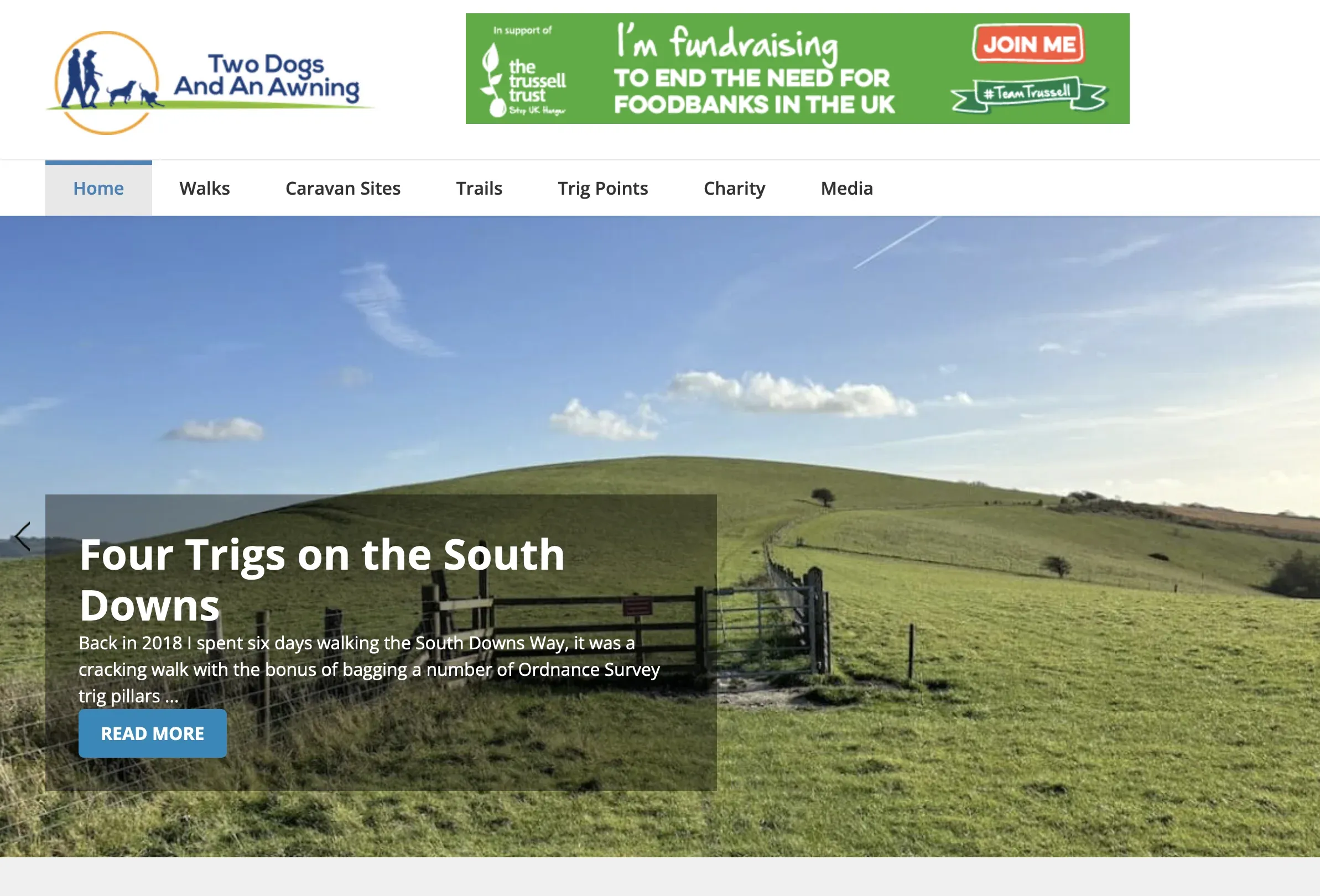 Two Dogs and an Awning walking website